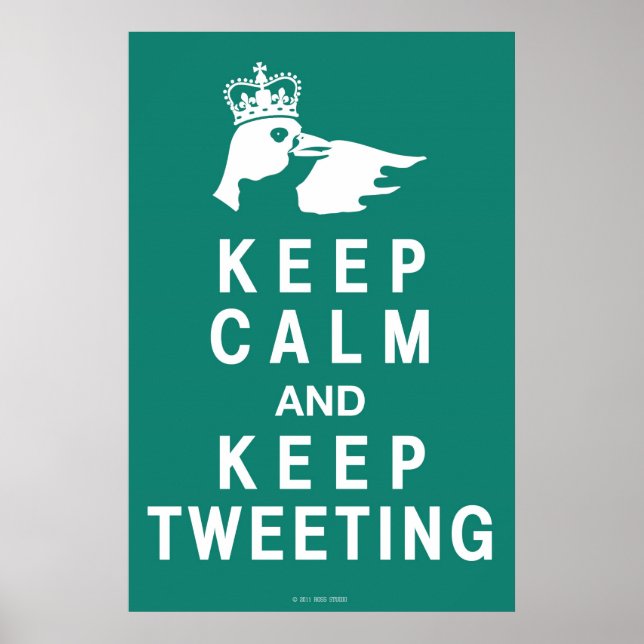 Ruhe behalten und Tweetend Poster Behalten (Vorne)