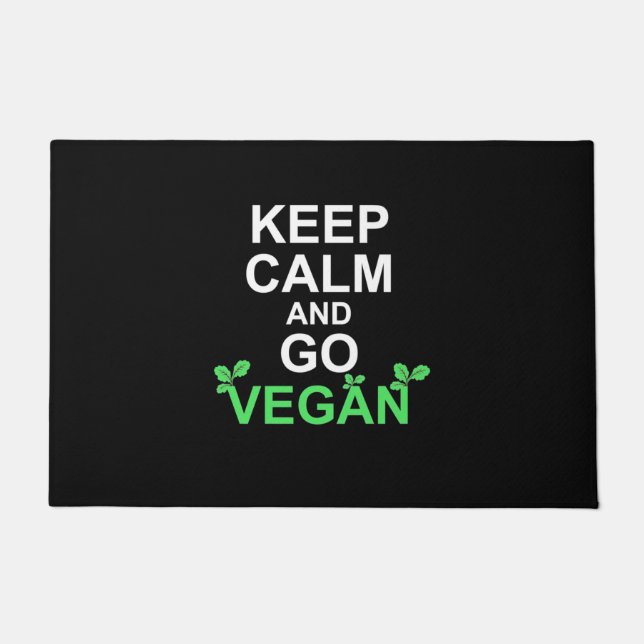 Ruhe behalten und Vegan werden Fußmatte (Vorderseite)