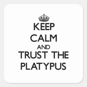 Ruhe behalten und Vertrauen in die Platypus Quadratischer Aufkleber