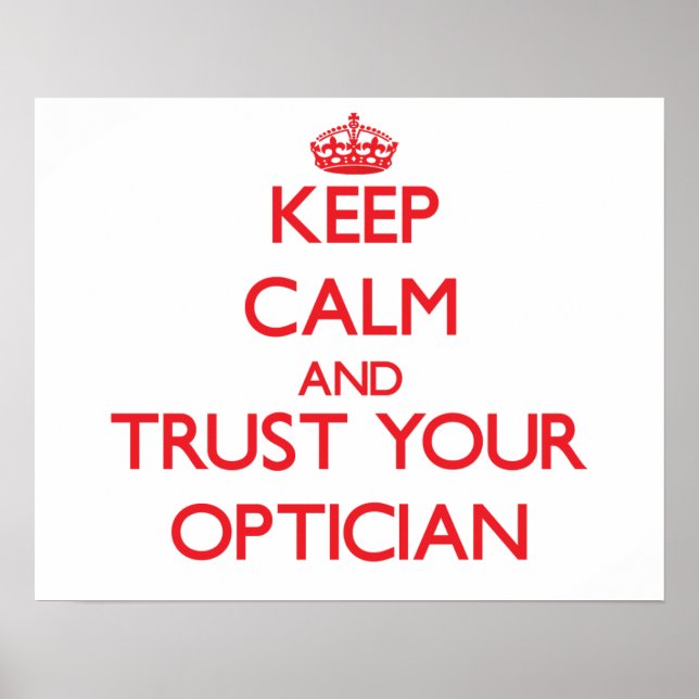 Ruhe behalten und Vertrauen Sie Ihrem Optimisten Poster (Vorne)