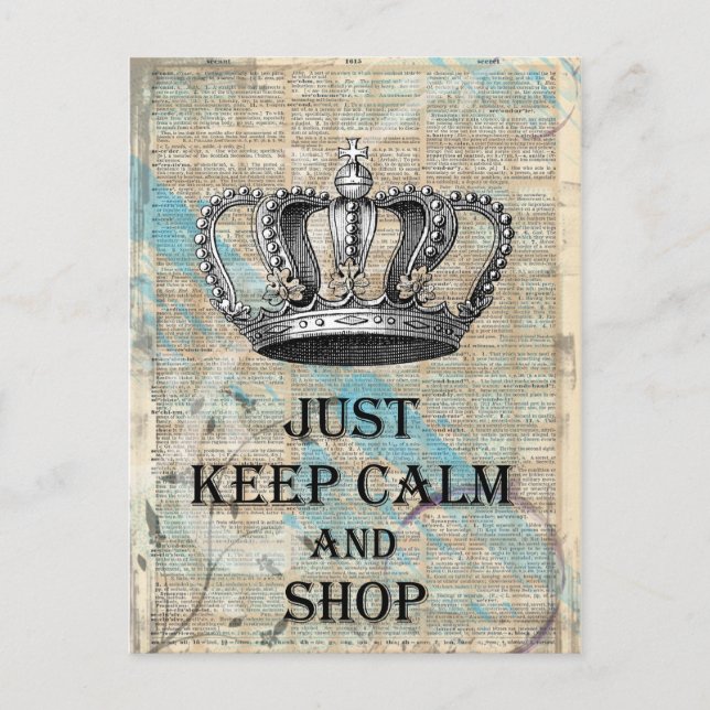 Ruhe behalten und Vintages Abstraktes Kunstdesign  Postkarte (Vorderseite)