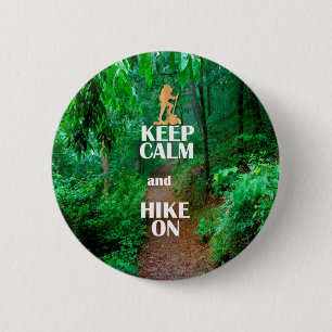 Ruhe behalten und Wandern Button