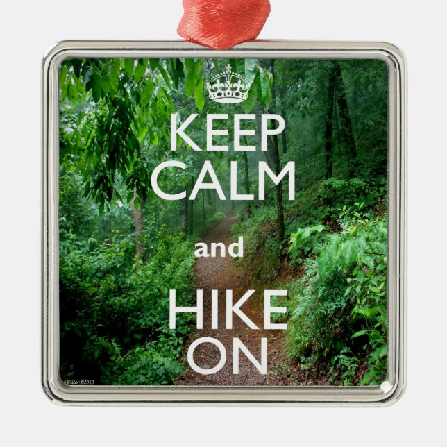 Ruhe behalten und Wandern Ornament Aus Metall (Vorne)