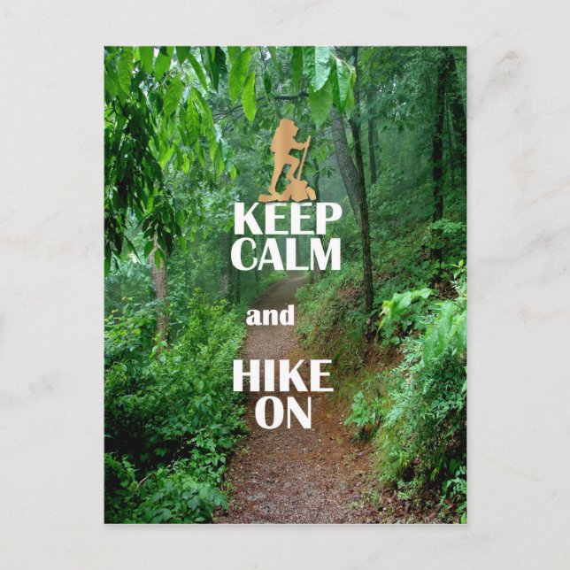 Ruhe behalten und Wandern Postkarte (Vorderseite)