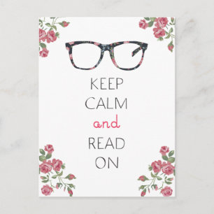 Ruhe behalten und weiter lesen postkarte