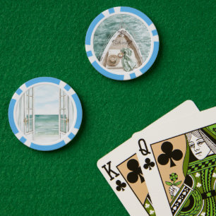 Ruhe Beruhigender Ozean Boot Pokerchips