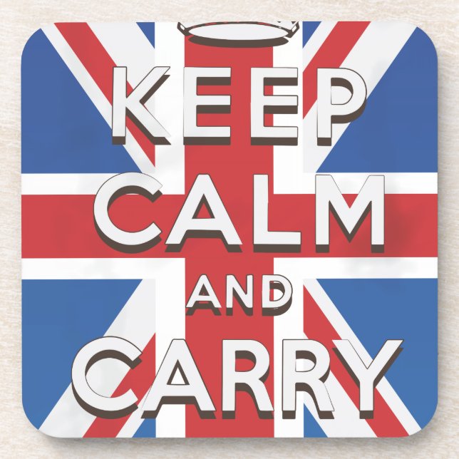 Ruhe bewahren und auf britischer Flagge fahren Untersetzer (Vorderseite)