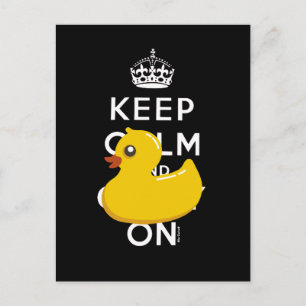 Ruhe bewahren und auf der Gummi Ducky Spaß Card tr Postkarte