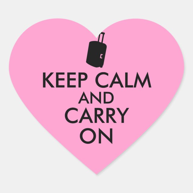 Ruhe bewahren und auf Reisen individuell befördern Herz-Aufkleber (Vorderseite)