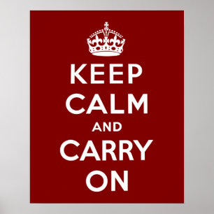 Ruhe bewahren und in Maroon weiterfahren Poster