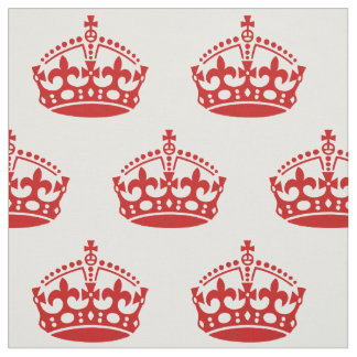 Ruhe bewahren und Kronen-Muster tragen Stoff