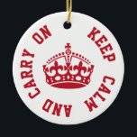 Ruhe bewahren und Personalisierten TEXT beibehalte Keramikornament<br><div class="desc">Ruhe bewahren und Personalisierten TEXT beibehalten</div>