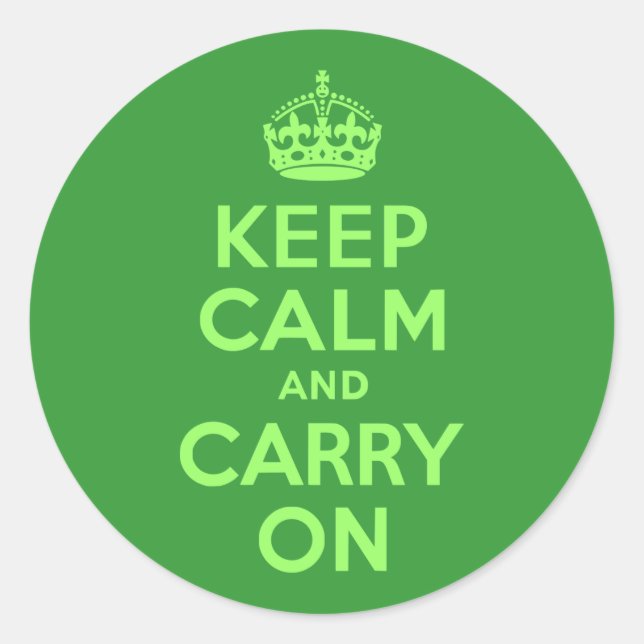 Ruhe bewahren und weiter fahren runder aufkleber (Vorderseite)