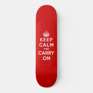 Ruhe bewahren und weiter tragen (rotes Design) Skateboard