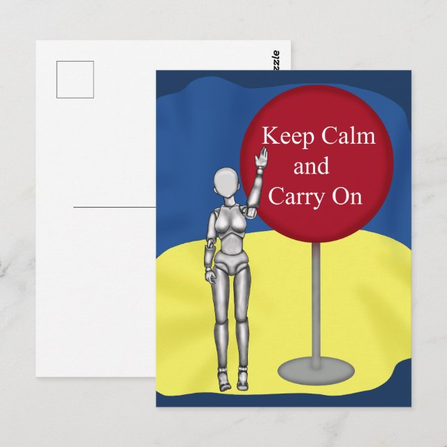 Ruhe bewahren und weiterfahren. Ukraine Postkarte (Vorne/Hinten)