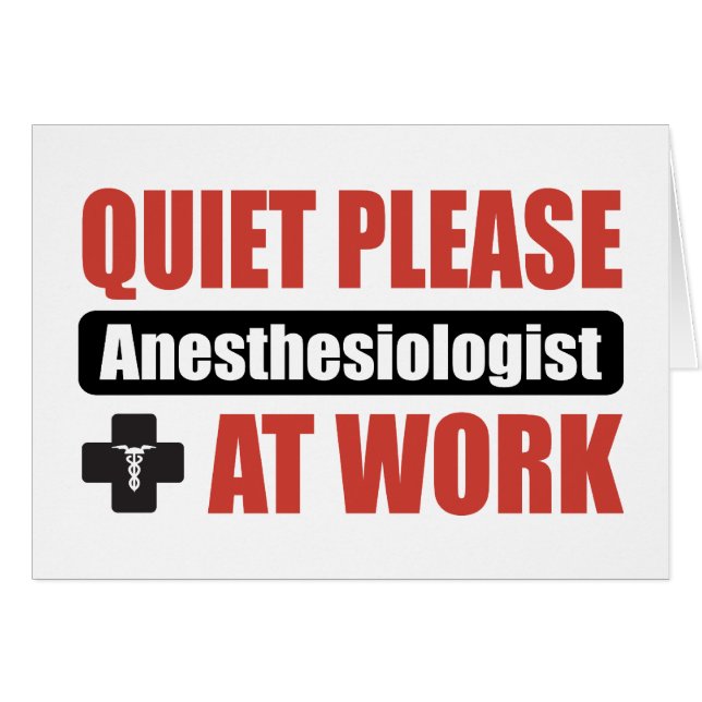 Ruhe-bitte Anästhesiologe bei der Arbeit (Vorderseite (Horizontal))