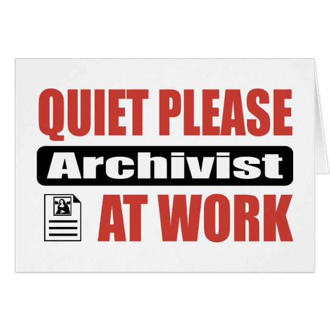 Ruhe-bitte Archivar bei der Arbeit (Vorderseite (Horizontal))
