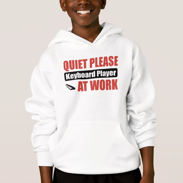 Ruhe-bitte Keyboarder bei der Arbeit Hoodie (Vorderseite)