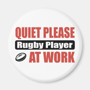 Ruhe-bitte Rugby-Spieler bei der Arbeit Magnet