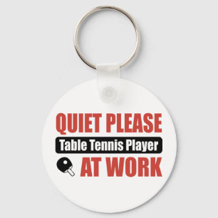 Ruhe bitte Tischtennis-Spieler bei der Arbeit Schlüsselanhänger