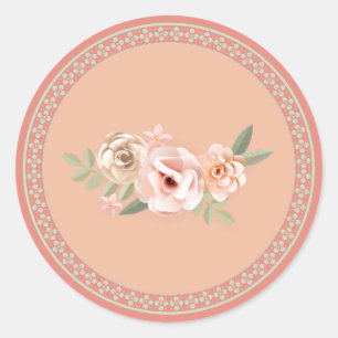 Ruhe, Blumenpastellfarben, Runder Aufkleber