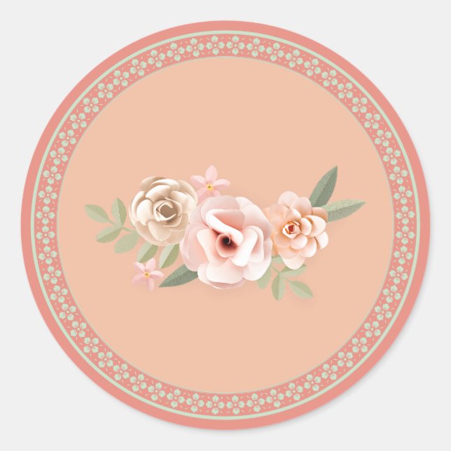 Ruhe, Blumenpastellfarben, Runder Aufkleber (Vorderseite)