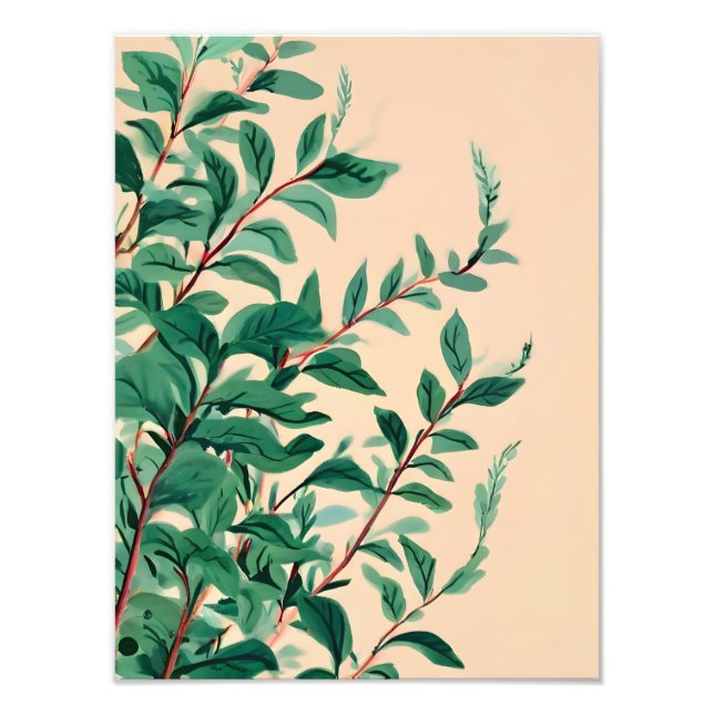 Ruhe: Botanische Wasserfarbe Fotodruck (Vorne)