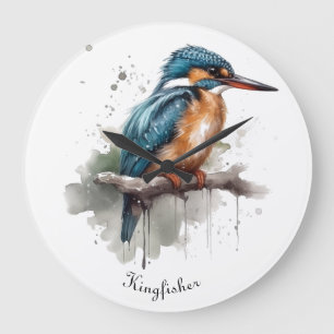 Ruhe des Eisvogels Große Wanduhr