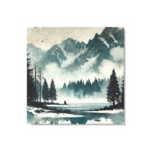 Ruhe Foggy Seenlandschaft mit Red Sunset Akzent