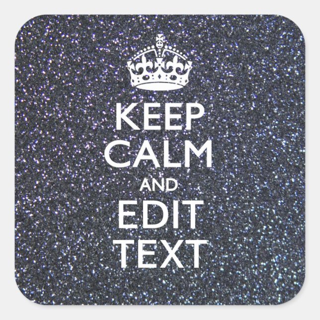 Ruhe für Ihren Text im Mitternachtsstil behalten Quadratischer Aufkleber (Vorderseite)