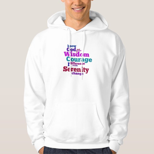Ruhe-Gebet Wordle Hoodie (Vorderseite)