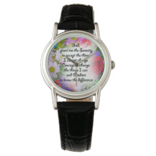 Ruhe-Gebetsuhr im Blumenmuster Armbanduhr