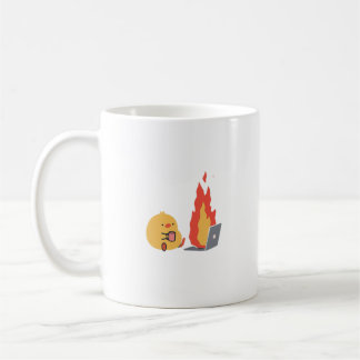 Ruhe im Chaos - Niedlicher Gelber Bird & Fiery Lap Kaffeetasse