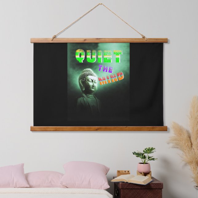 Ruhe im Geist Wandteppich Mit Holzrahmen (Schlafzimmer)