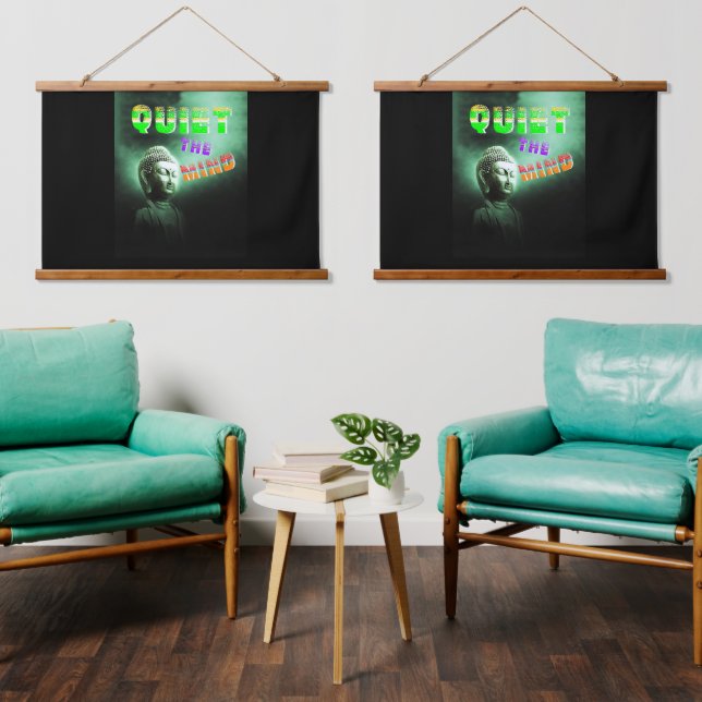Ruhe im Geist Wandteppich Mit Holzrahmen (Wohnzimmer)