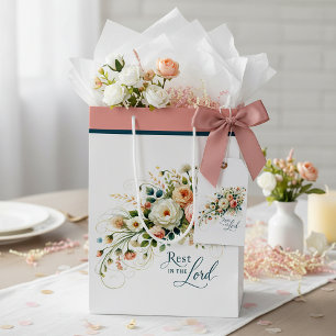 Ruhe im Herrn floral Mittlere Geschenktüte