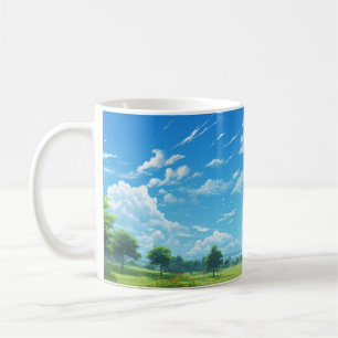 Ruhe im Himmel: Blauer Himmel und Wolken Kaffeetasse