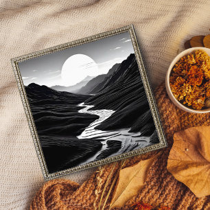 Ruhe im Tal: Eine Schwarz-Weiß-Kunst Fotodruck