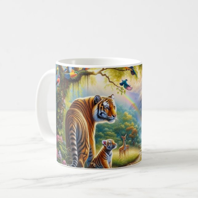 Ruhe im verzauberten Waldbild Kaffeetasse (Vorderseite Links)