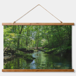 Ruhe im Wald  Wandteppich Mit Holzrahmen