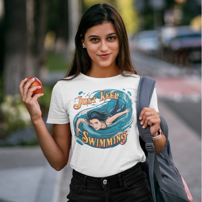 Ruhe in Bewegung: Behalt einfach nur Schwimmen T-Shirt (Von Creator hochgeladen)