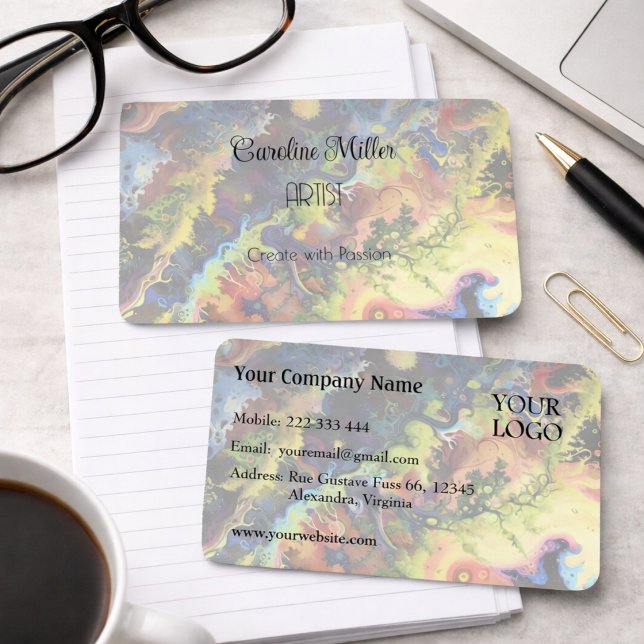 Ruhe in blauen, Abstrakten Blindfarbenformen Visitenkarte (Von Creator hochgeladen)