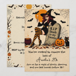 Ruhe in Frieden meinem Zwanzigern Retro-Halloween Einladung