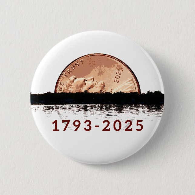 Ruhe in Frieden Penny-Knopf Button (Vorderseite)