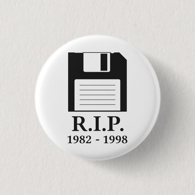 Ruhe in Frieden RIP Diskette Button (Vorderseite)