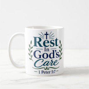 Ruhe in Gottes Fürsorge Inspirierendes Glaubenszit Kaffeetasse