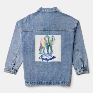 Ruhe ist meine Superkraft – Bunter Wasserfarben-El Jeansjacke