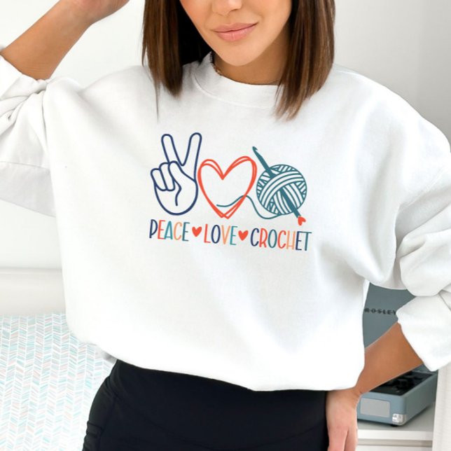 Ruhe, Liebe Crochet Sweatshirt (Von Creator hochgeladen)