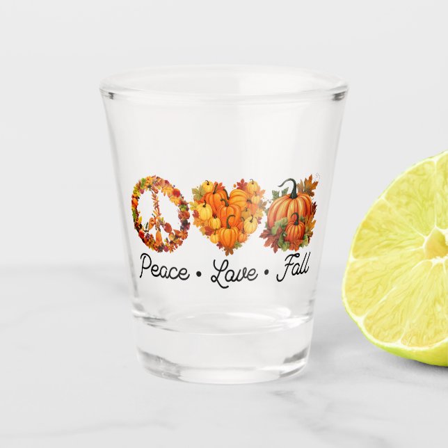 Ruhe, Liebe, Herbst - Gemütliche Herbstwochen mit  Schnapsglas (Vorderseite)