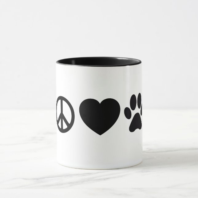 Ruhe, Liebe & Hunde 11 oz Combo Tasse (Zentrum)